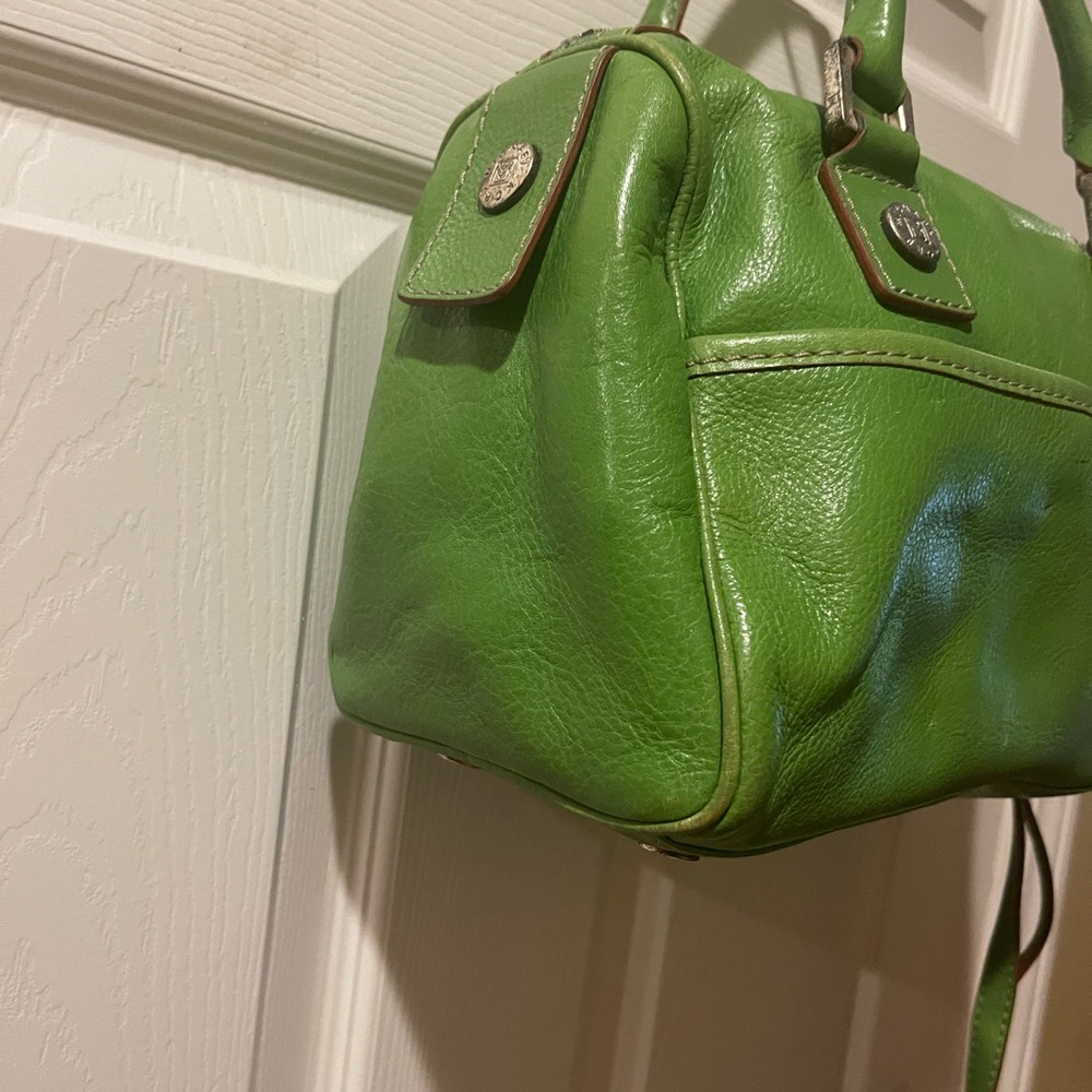 Michael Kors lime Green Leather Satchel with silver tone hardwares. - Picture 3 of 16